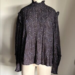 Ulla Johnson Black and White Patterned Blouse